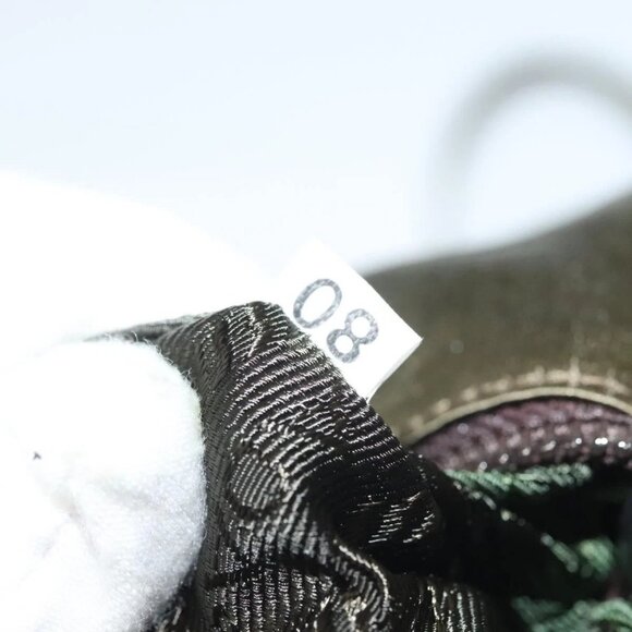 PRADA Shoulder Bag Satin Green Silver Auth 129632 - Picture 12 of 16